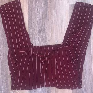 Red and White Striped Thin Pants - NWT